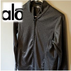 Alo yoga zip up jacket small gray